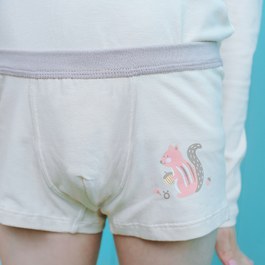 男童四角褲-古靈精怪的條紋松鼠